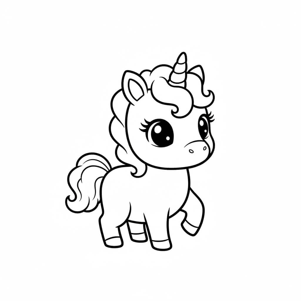 Süßes Baby-Einhorn Ausmalbild