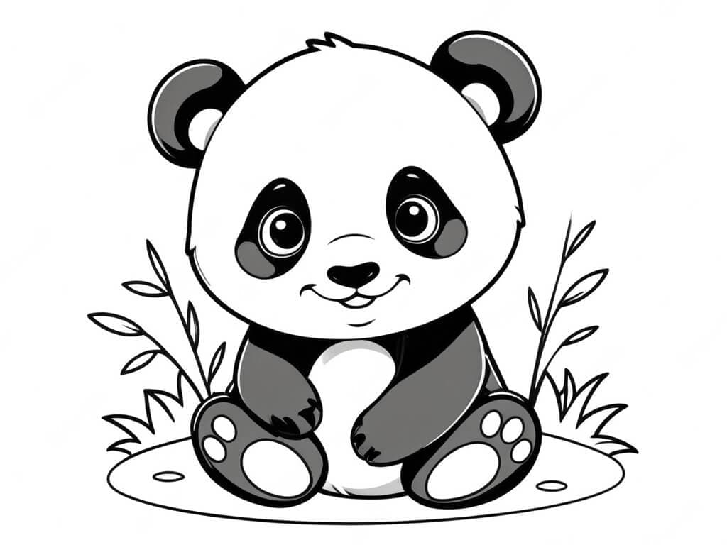 Süßer Baby-Panda Ausmalbild