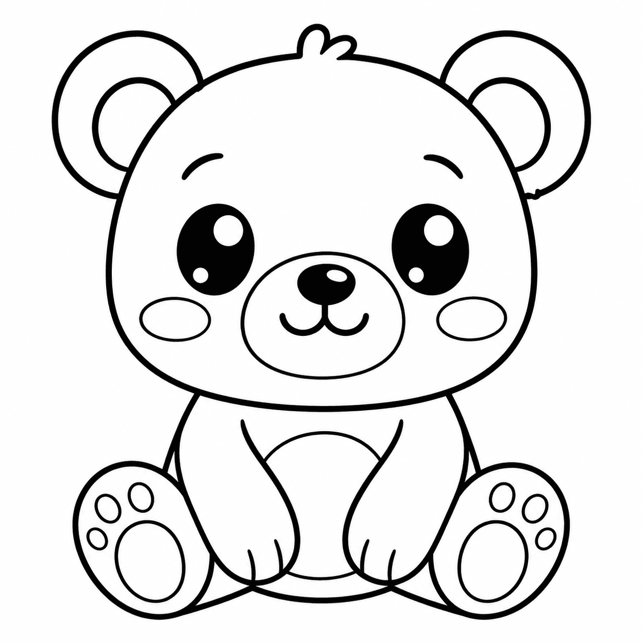 Süßer Kawaii-Bär Ausmalbild