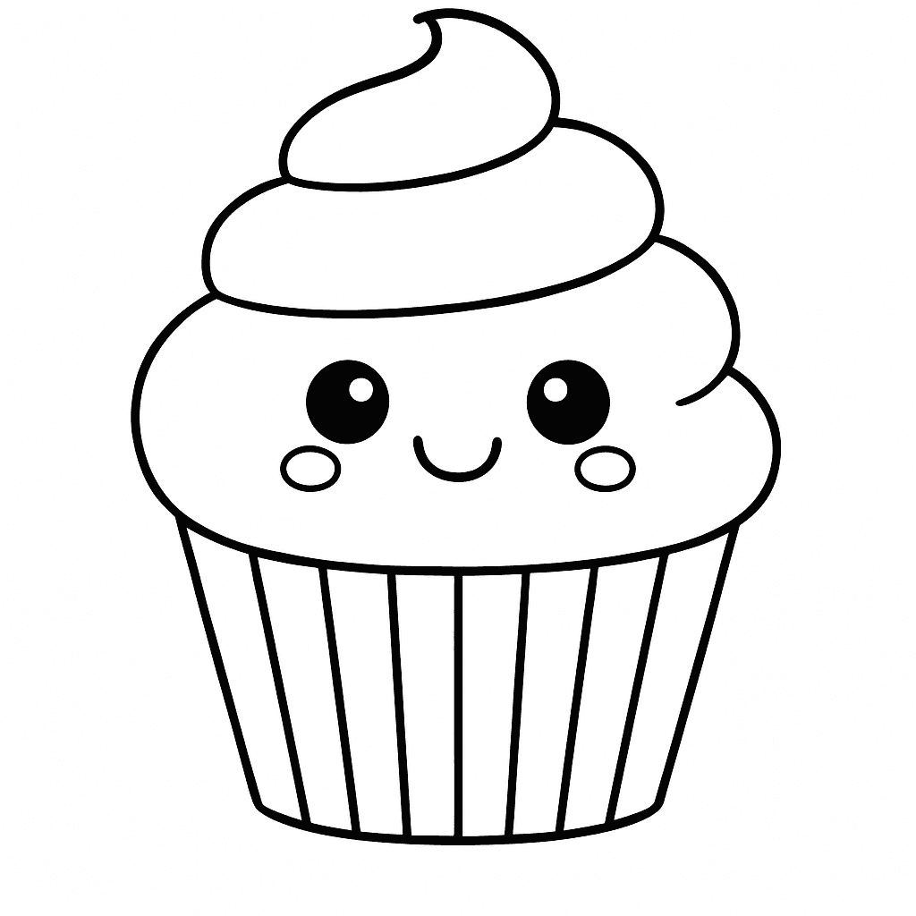 Niedlicher Cupcake Ausmalbild