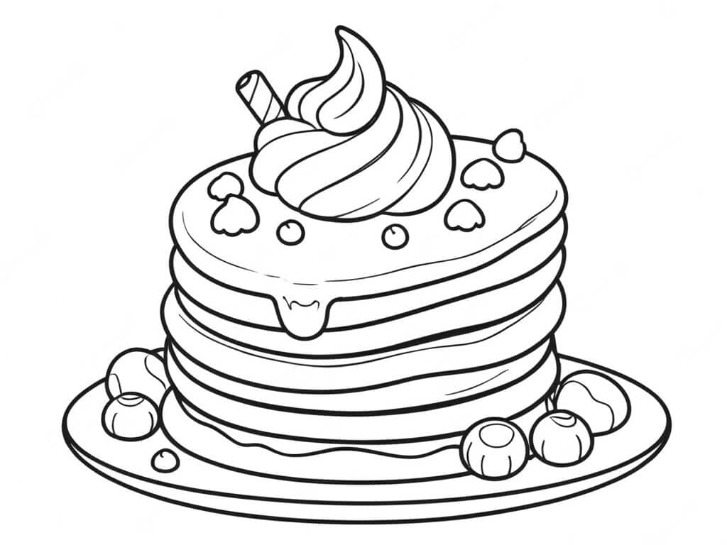 Süße Pfannkuchen Ausmalbild