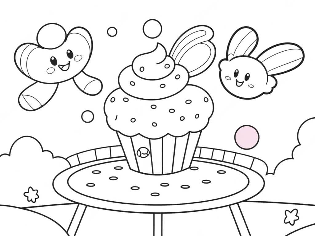 Weltraum-Cupcake Ausmalbild