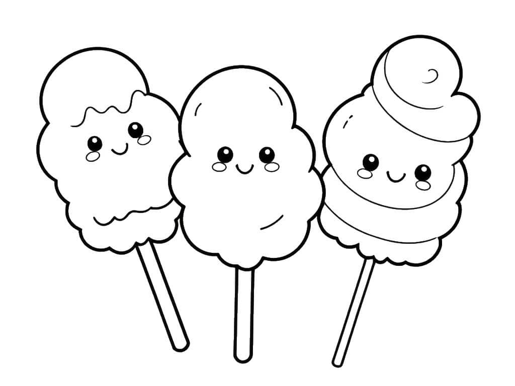 Zuckerwatte Ausmalbild