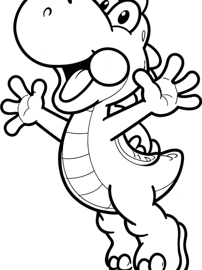 Glücklicher Yoshi zum Ausmalen