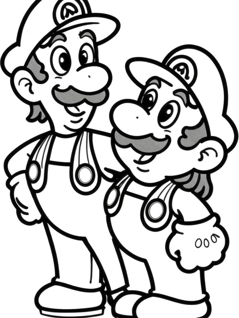 Mario und Luigi zum Ausmalen