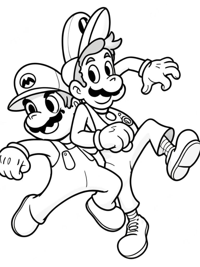 Mario & Luigi zum Anmalen
