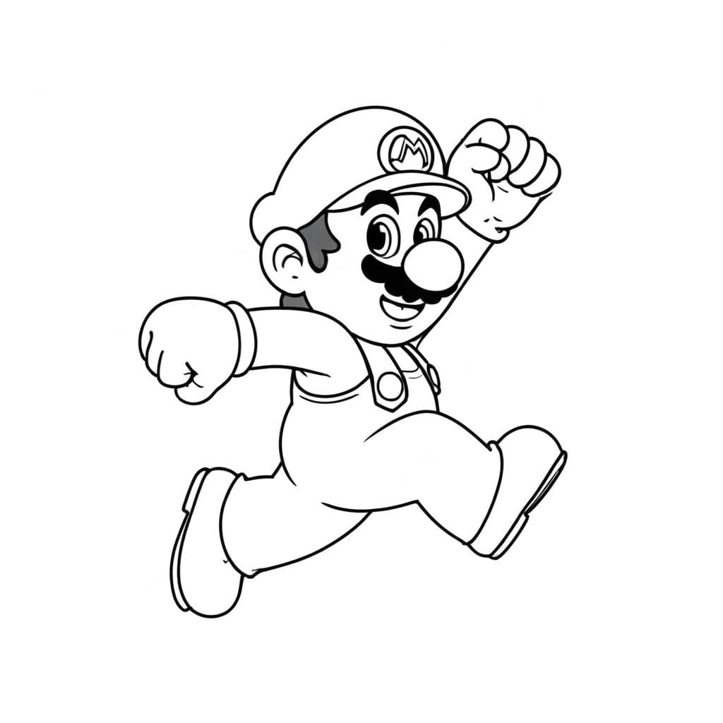 Siegreicher Super Mario zum Ausmalen