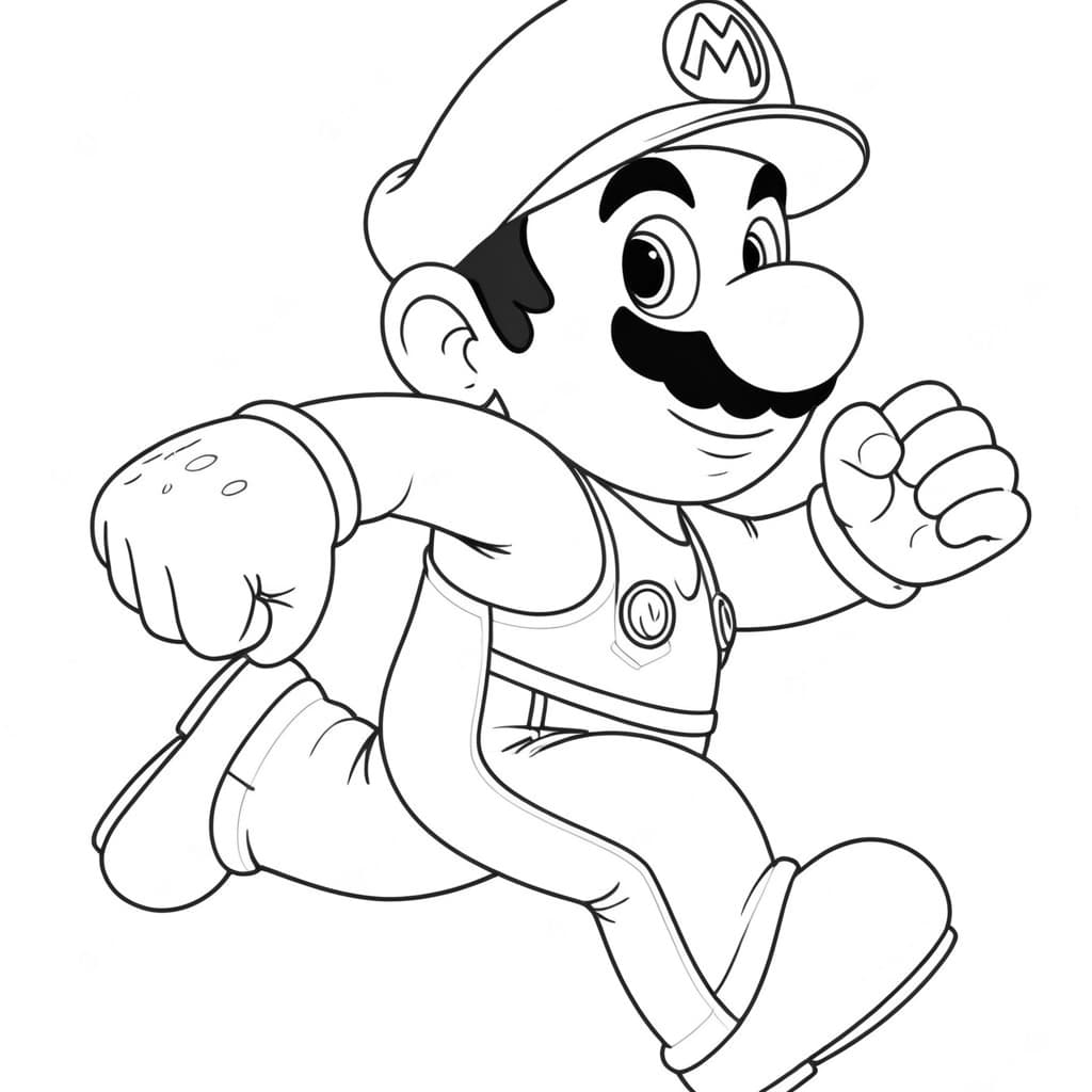 Super Mario rennt zum Ausmalen