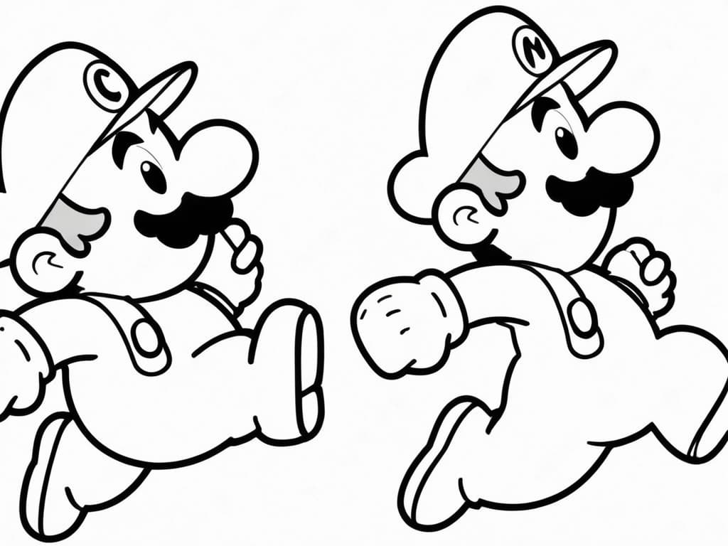 Super Mario & Luigi zum Anmalen
