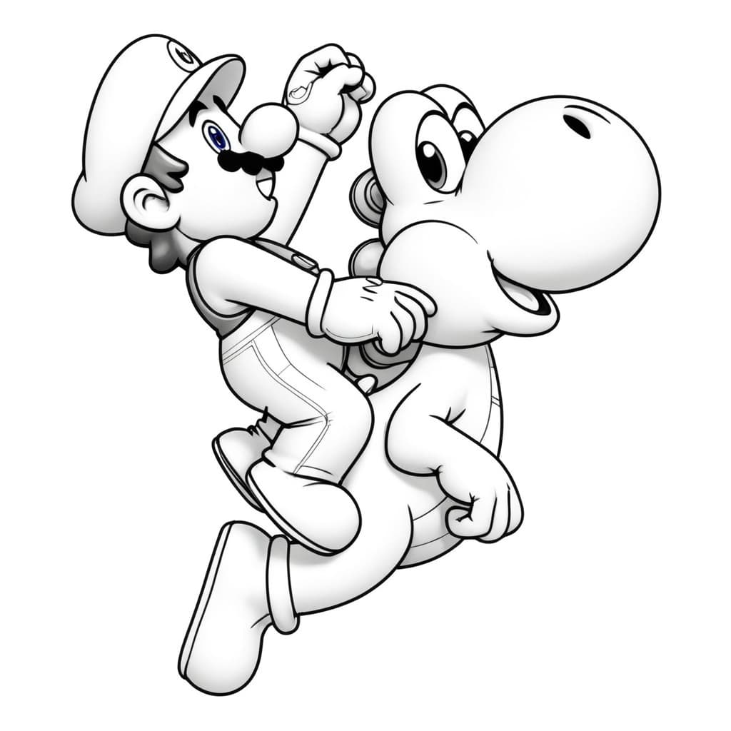 Mario & Partner Yoshi zum Ausmalen