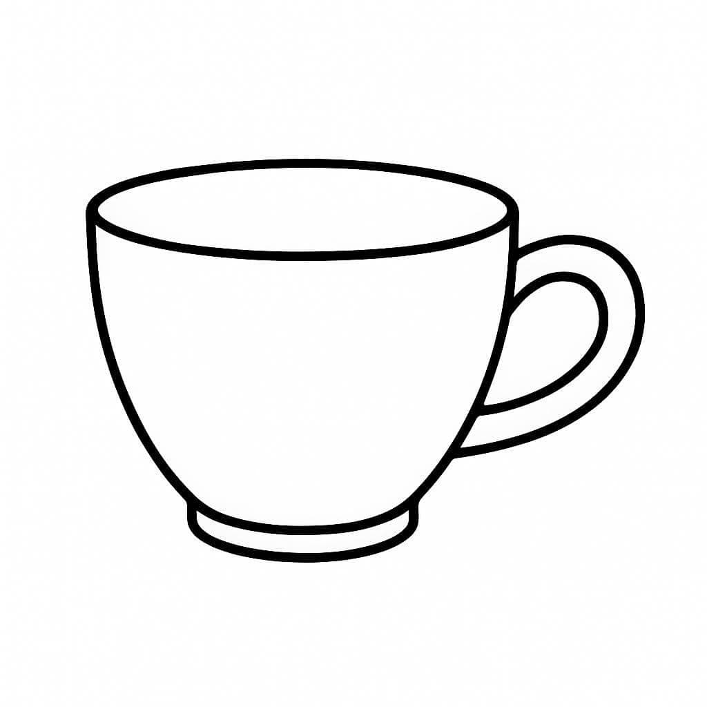 Einfache Tasse Ausmalbild