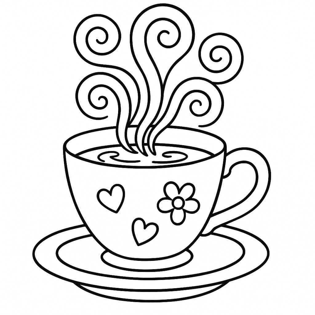 Tasse mit Blasen Ausmalbild