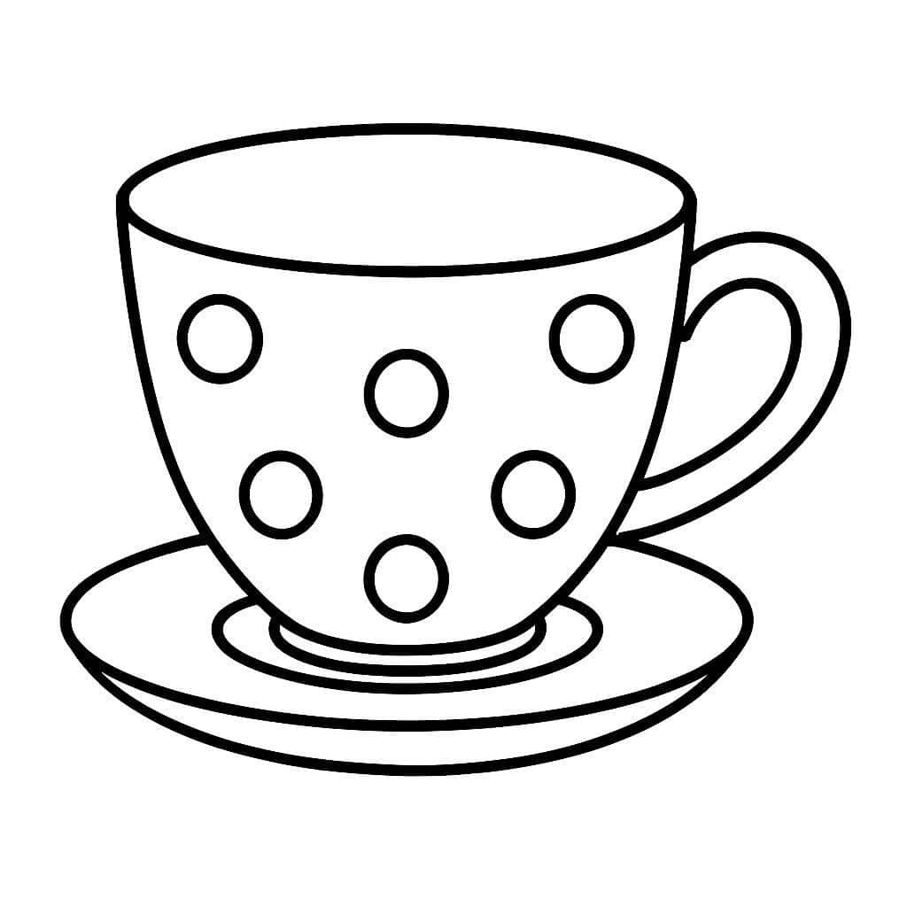 Tasse mit Punkten Ausmalbild