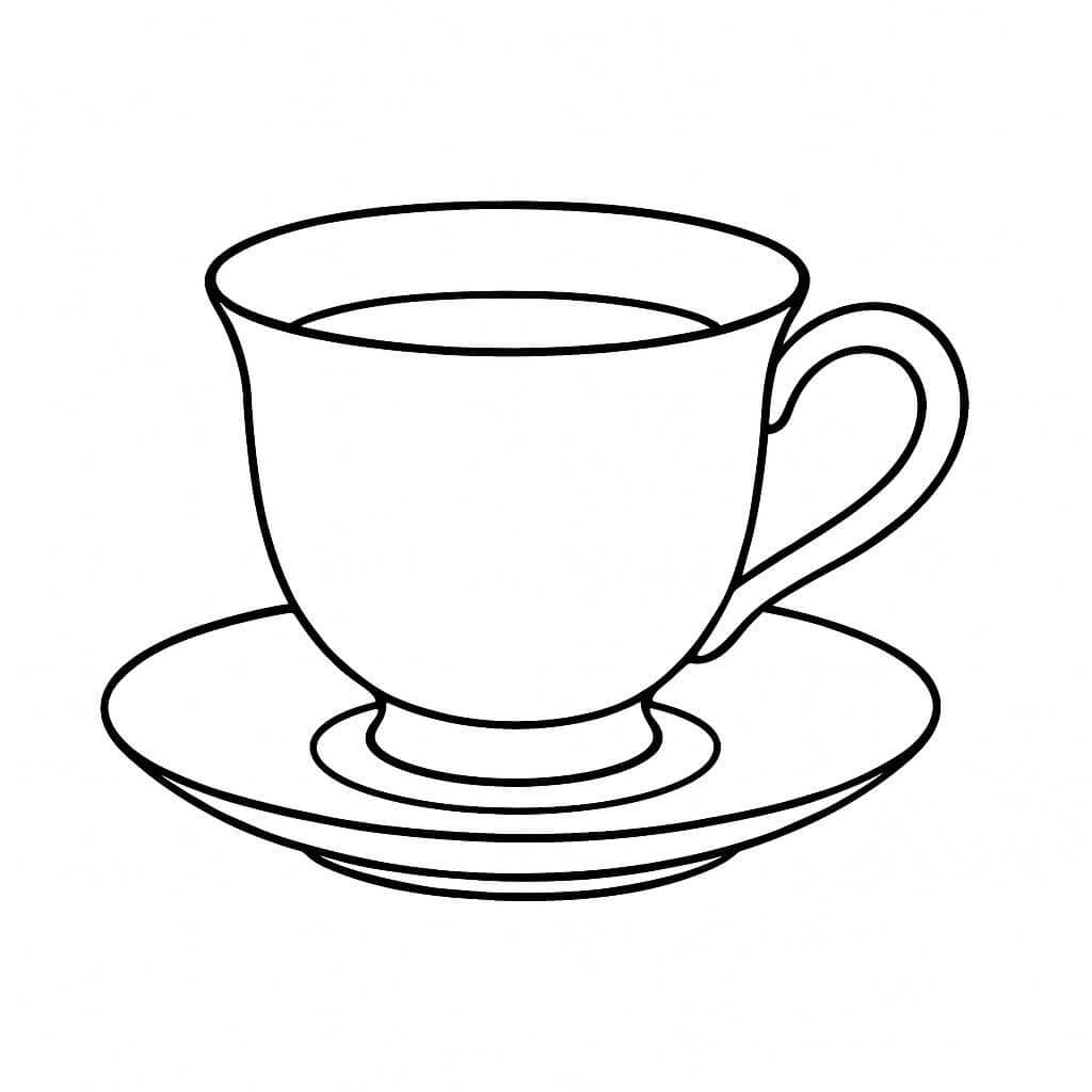 Tasse mit Untertasse Ausmalbild