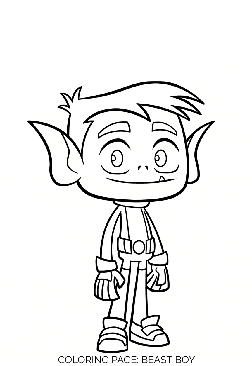 Beast Boy Teen Titans Ausmalbild