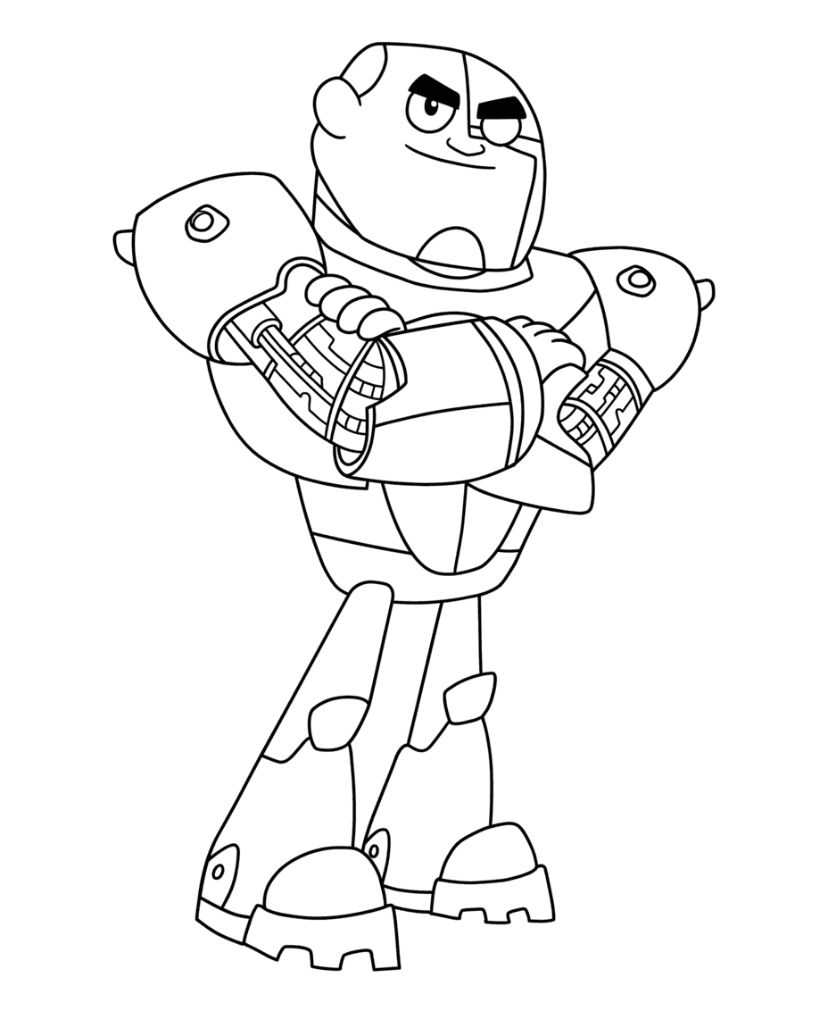 Cyborg Teen Titans Ausmalbild