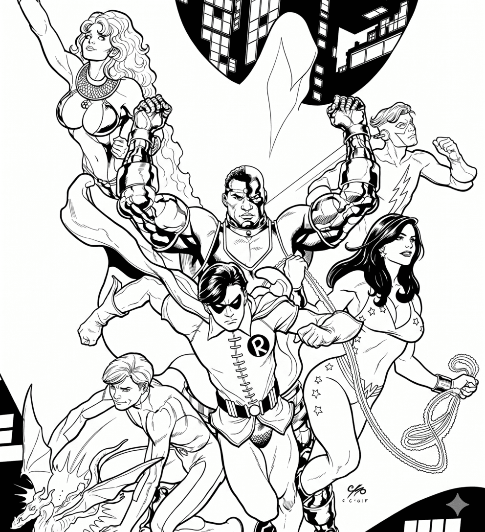 Teen Titans Classic Comics Ausmalbild