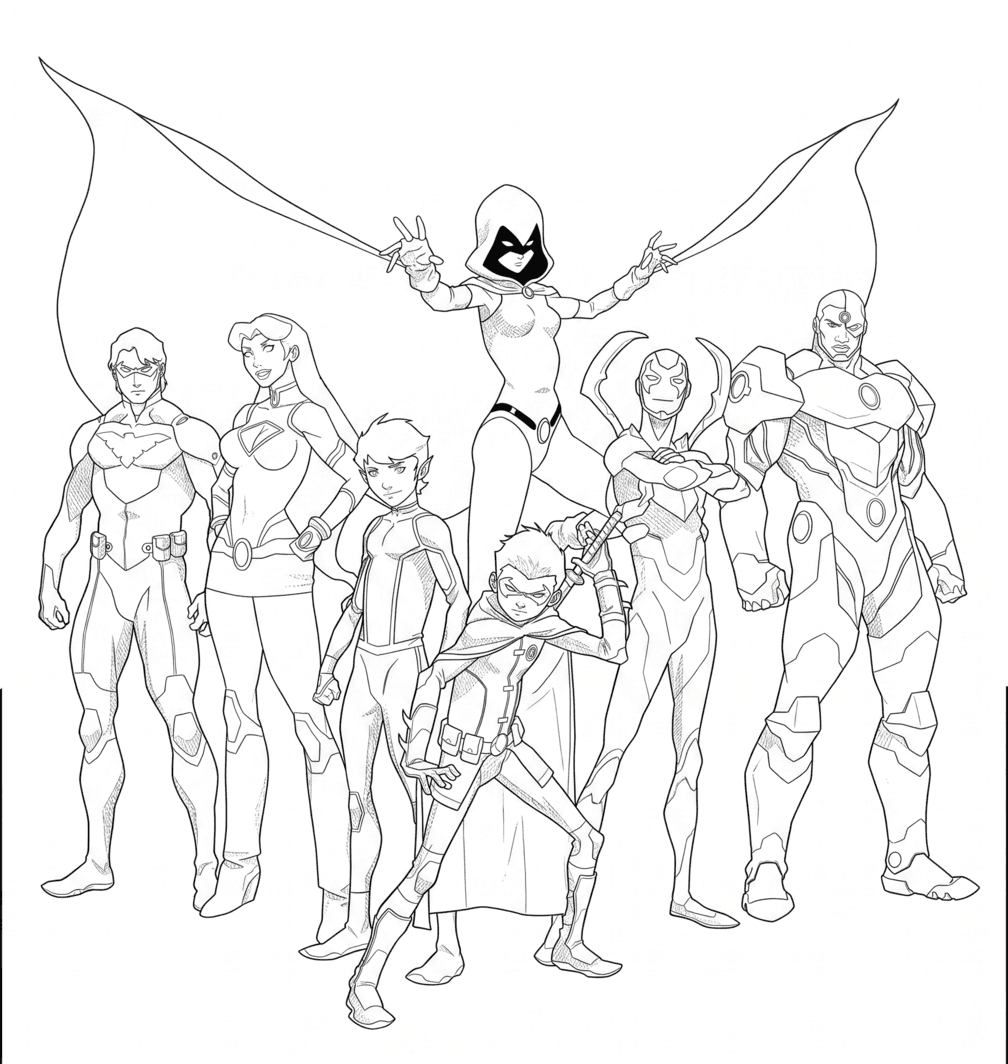 Teen Titans Comics Ausmalbild