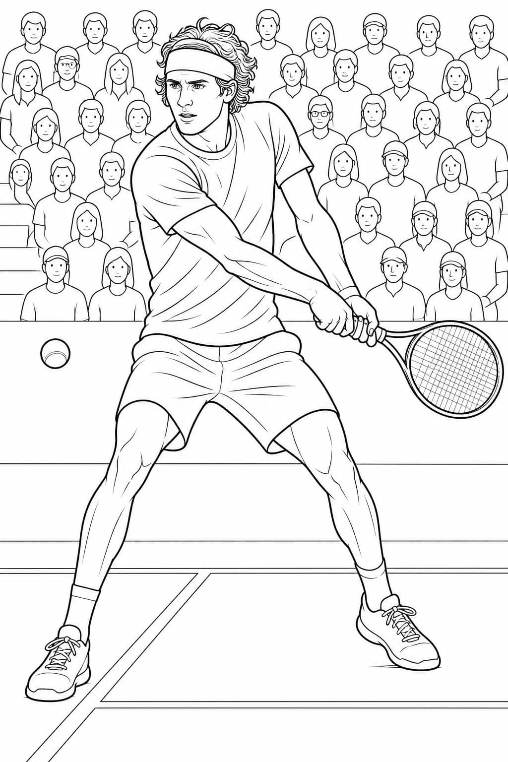 Alexander Zverev beim Tennis Ausmalbild