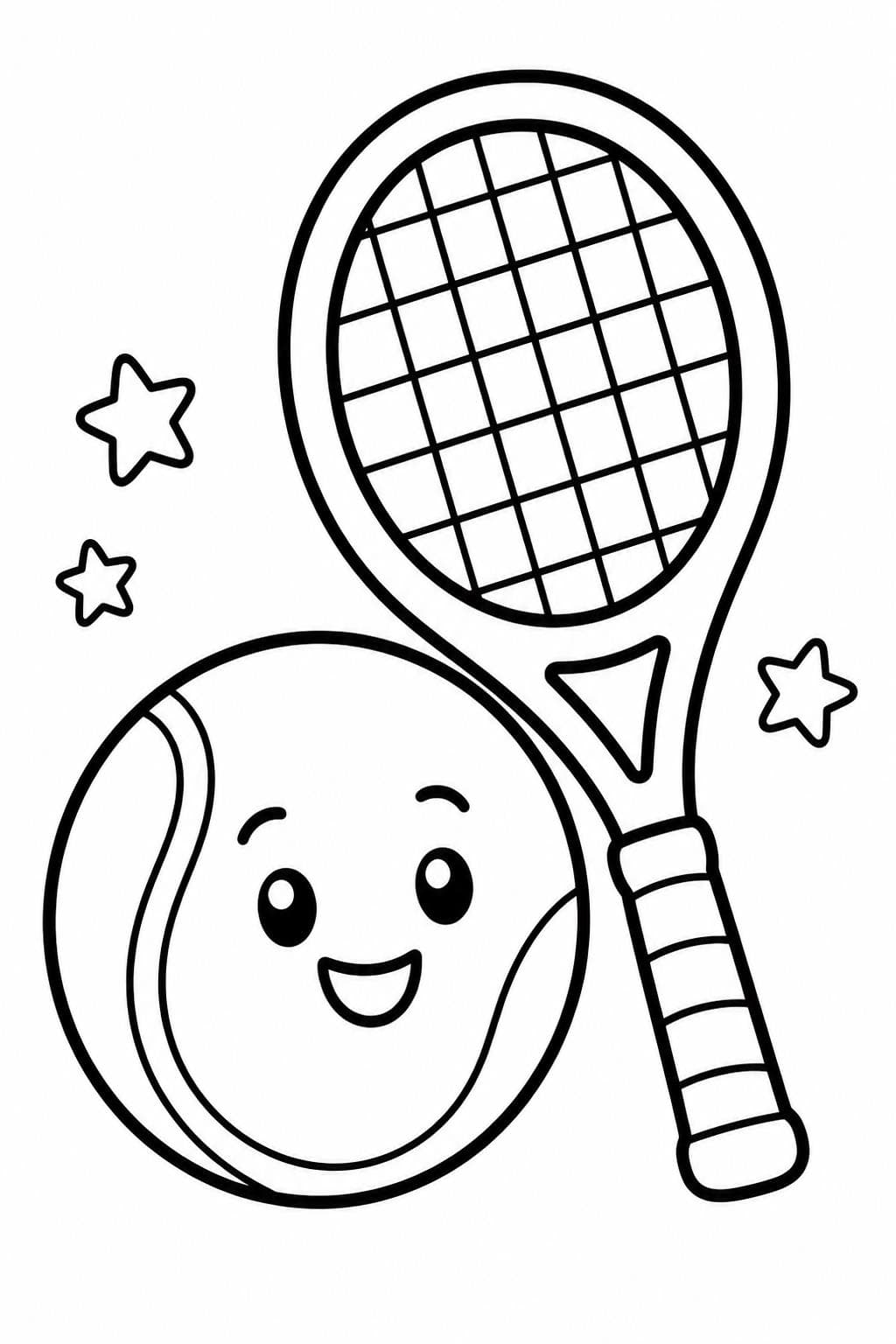 Einfacher Tennisball Ausmalbild