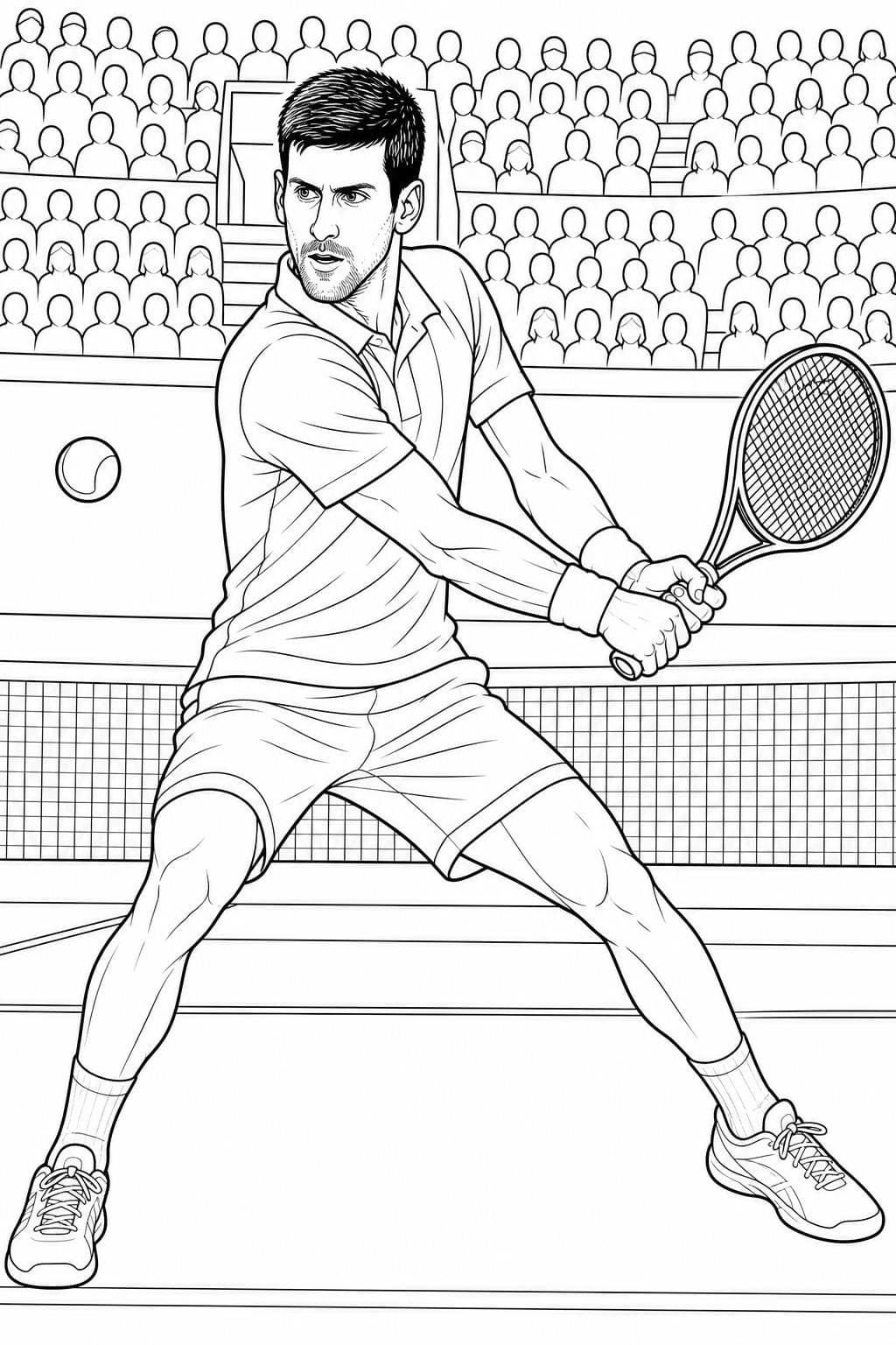 Novak Djokovic beim Tennis Ausmalbild