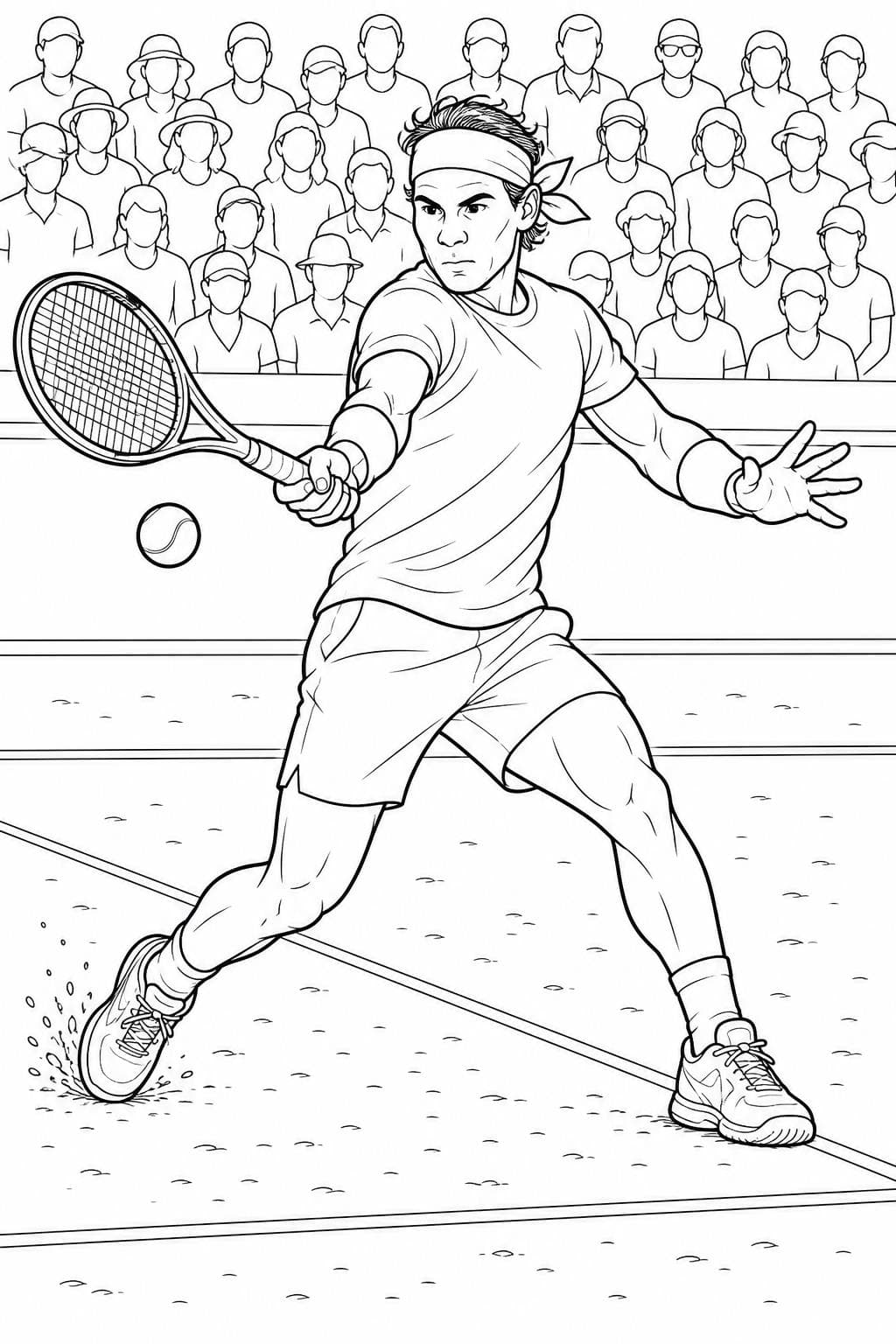 Rafael Nadal beim Tennis Ausmalbild