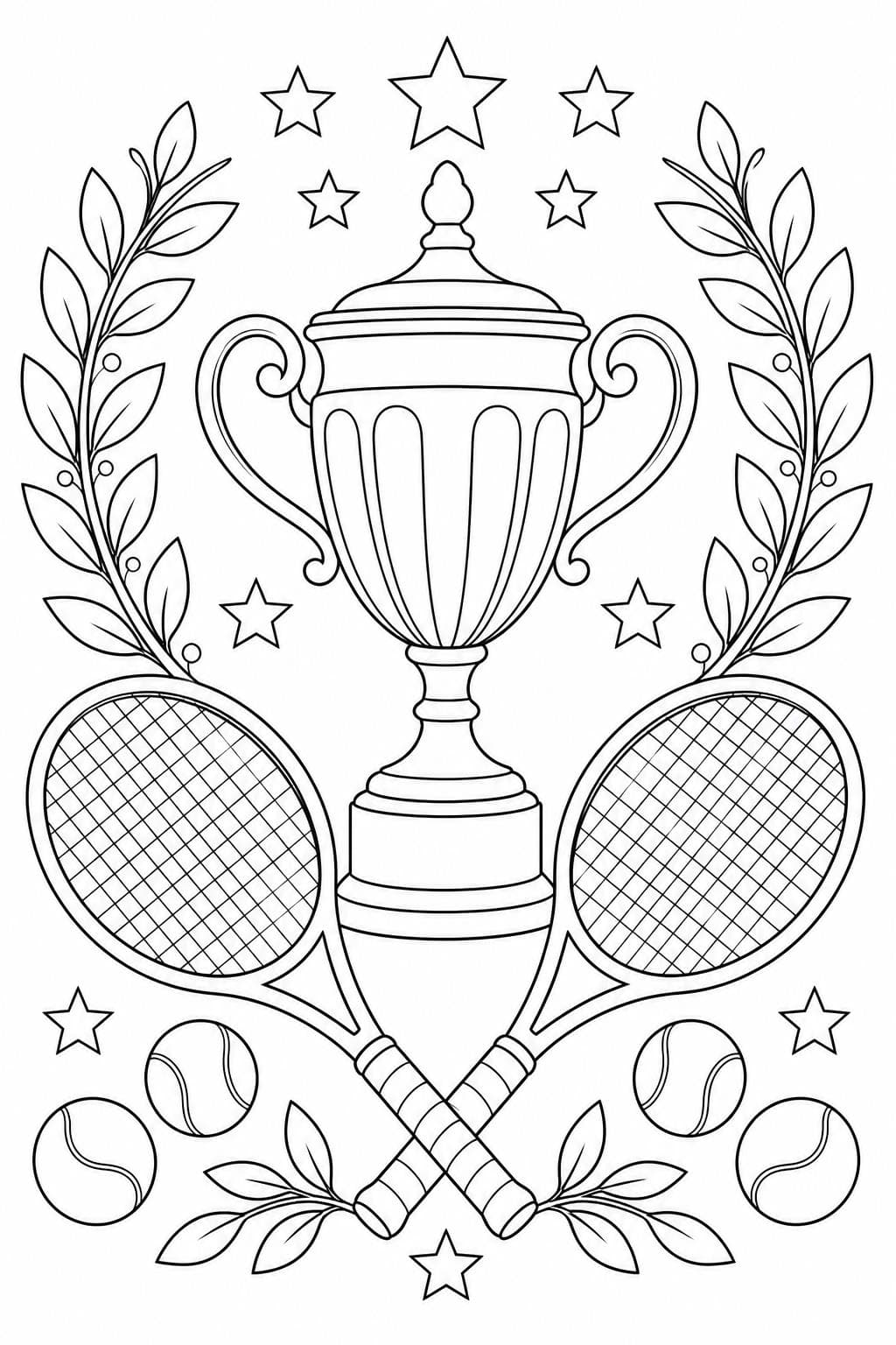 Tennispokal Ausmalbild
