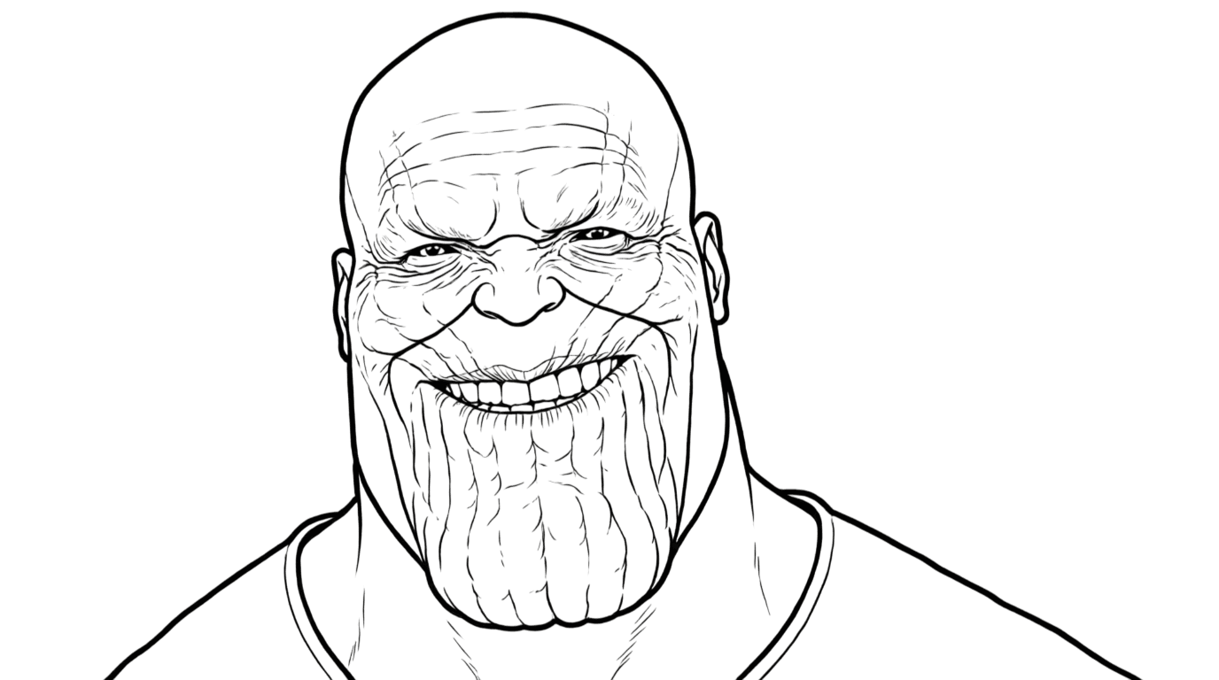 Thanos lächelnd Ausmalbild