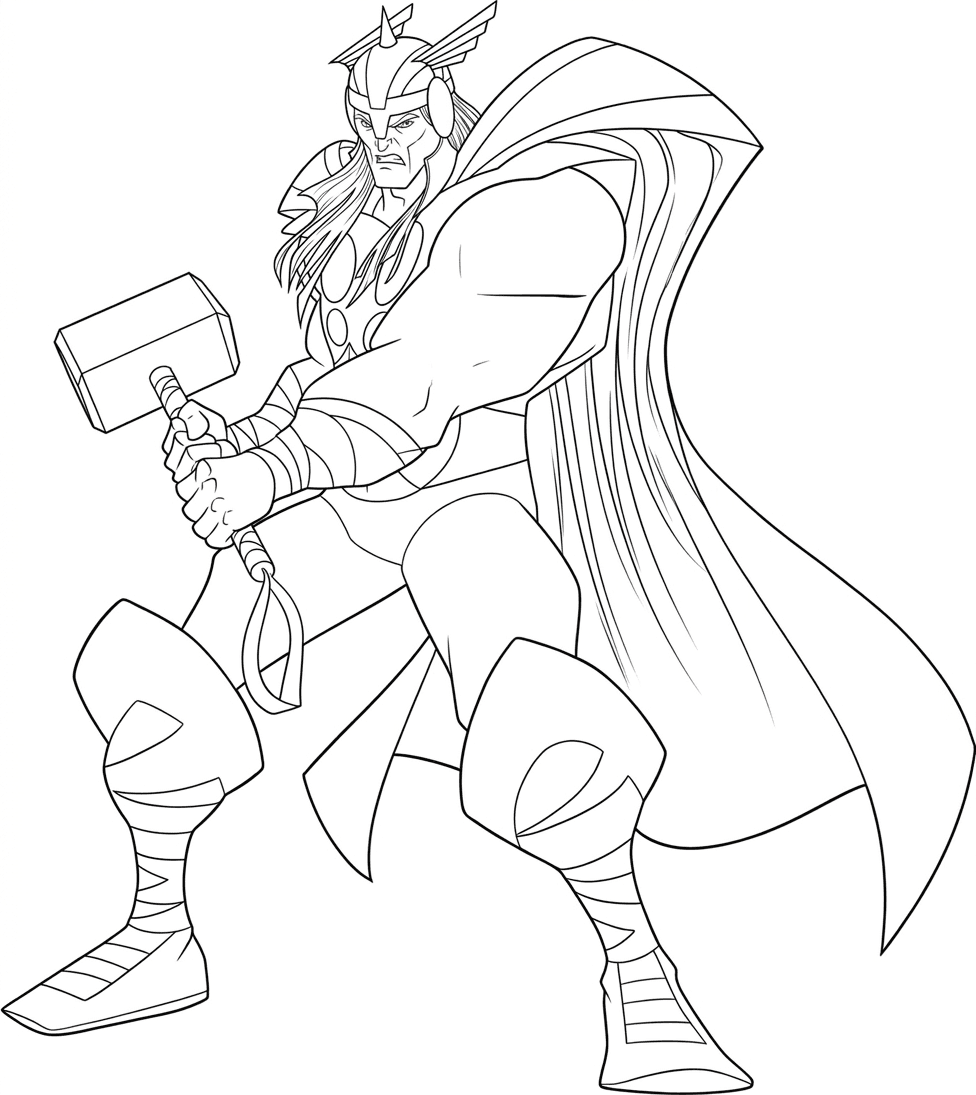 Starker Thor Ausmalbild
