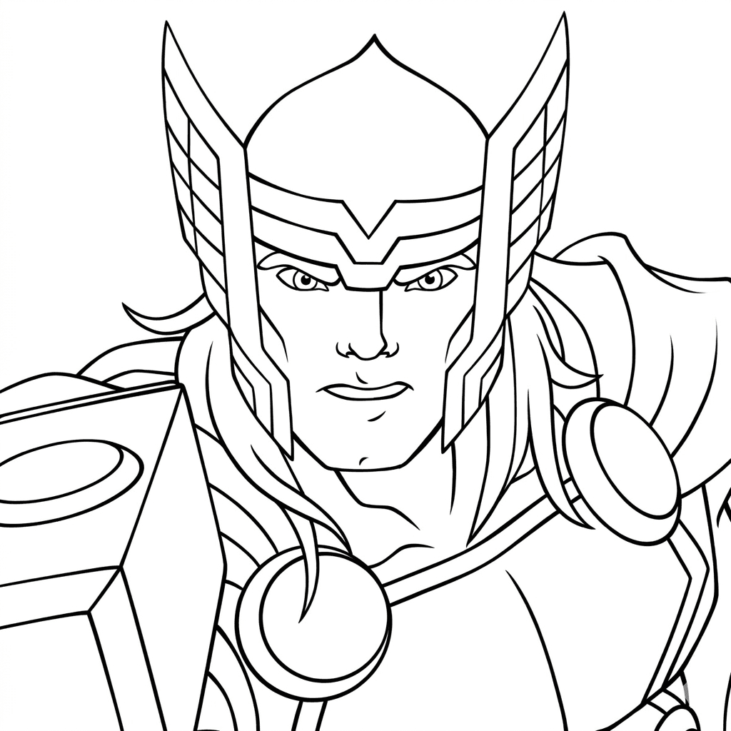 Thor Close-up Ausmalbild