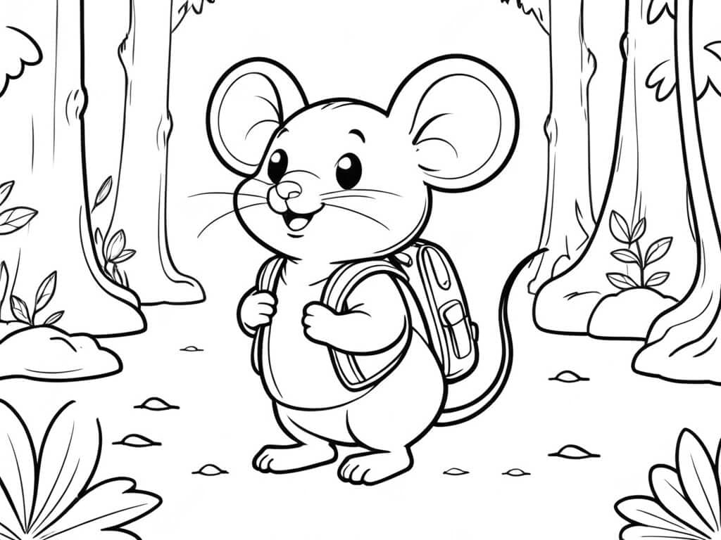 Abenteuer-Maus Ausmalbild