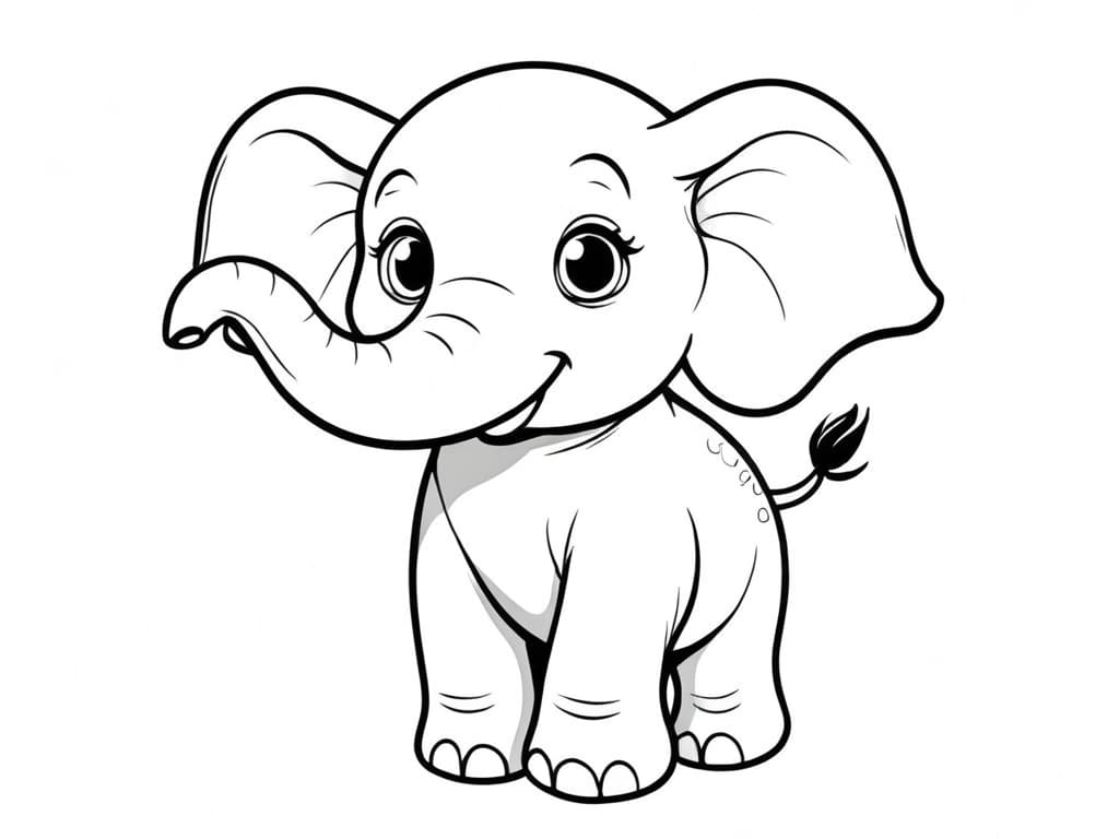 Baby-Elefant Ausmalbild
