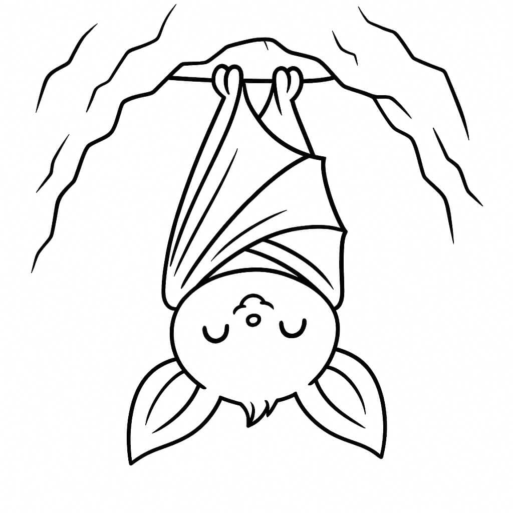 Baby-Fledermaus in Hoehle Ausmalbild