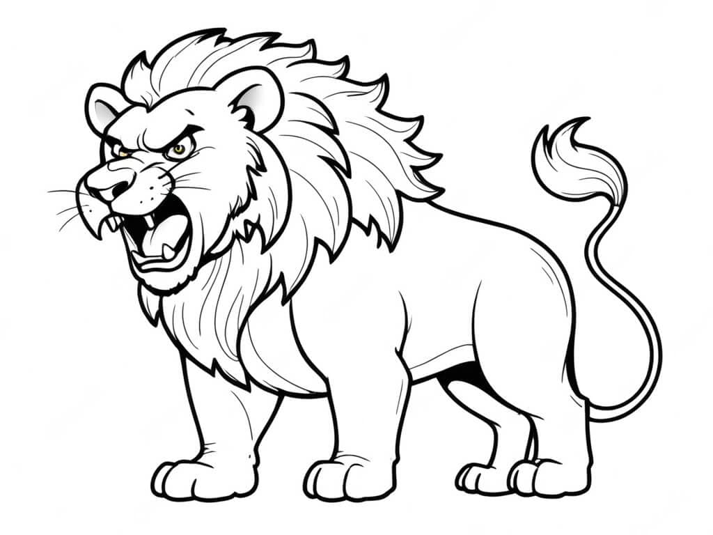 Furchterregender Loewe Ausmalbild