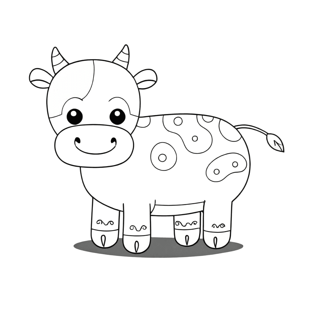 Gezeichnete Kuh Ausmalbild