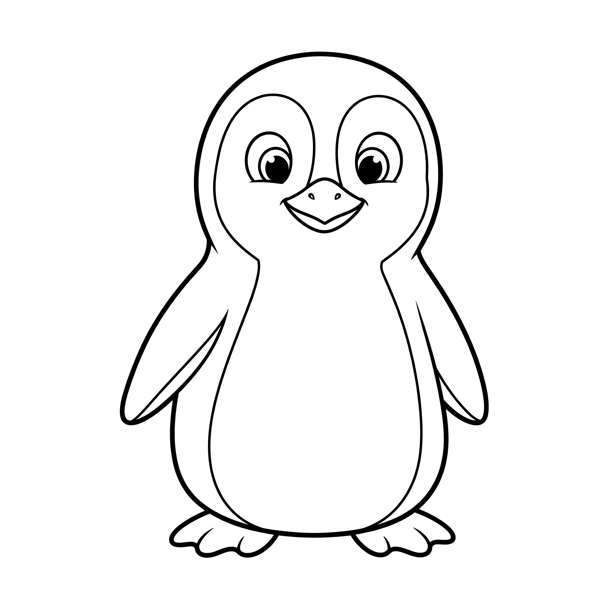 Gluecklicher Pinguin Ausmalbild