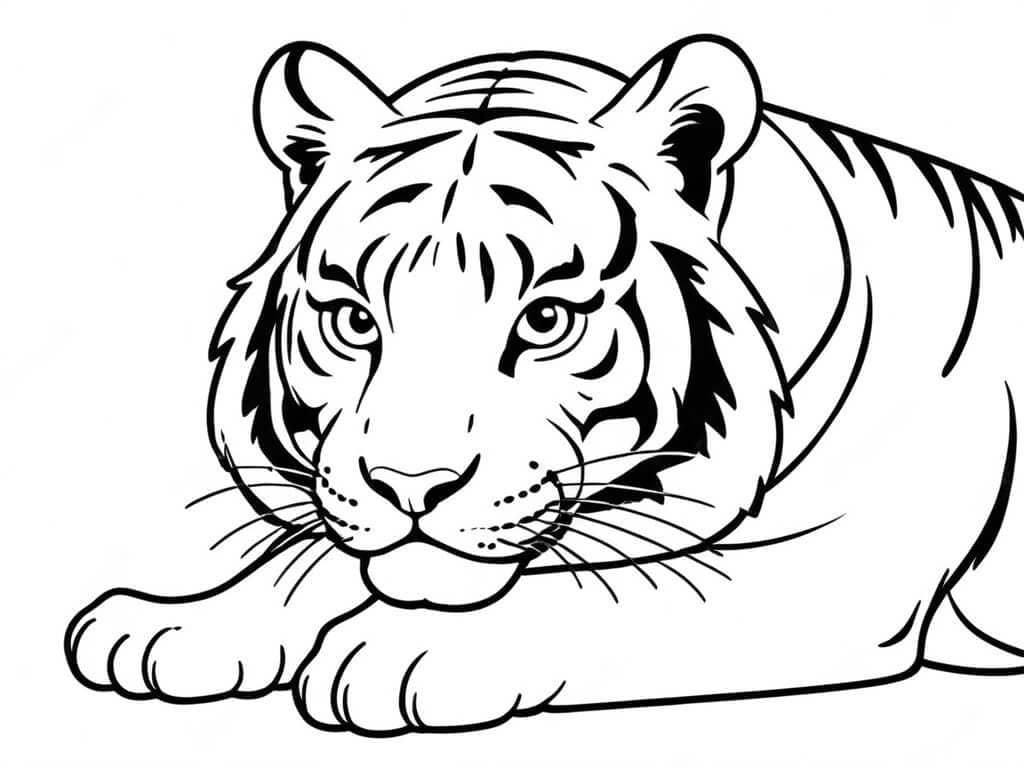 Erwachsener Tiger Ausmalbild