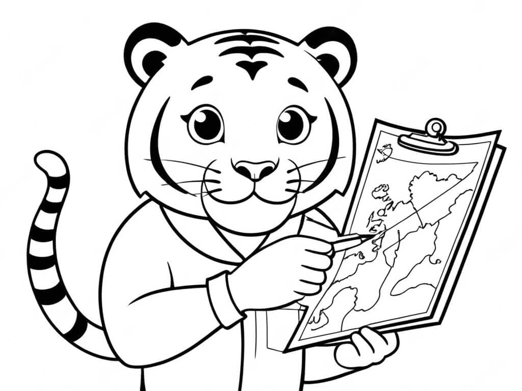 Lehrer-Tiger Ausmalbild