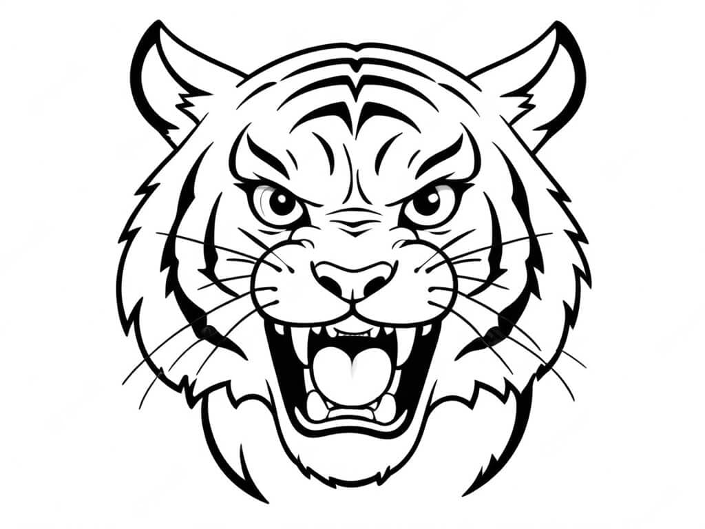 Wütender Tiger Ausmalbild