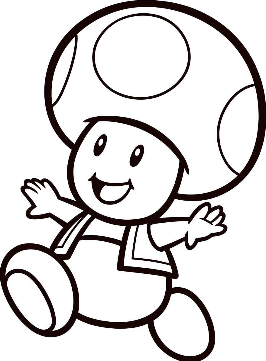 Toad Ausmalbild – kostenlose Toad Malvorlage zum Ausdrucken