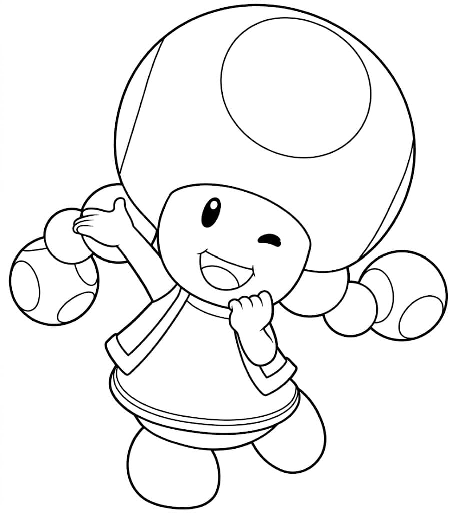 Toadette – kostenlose Toad Malvorlage zum Ausdrucken