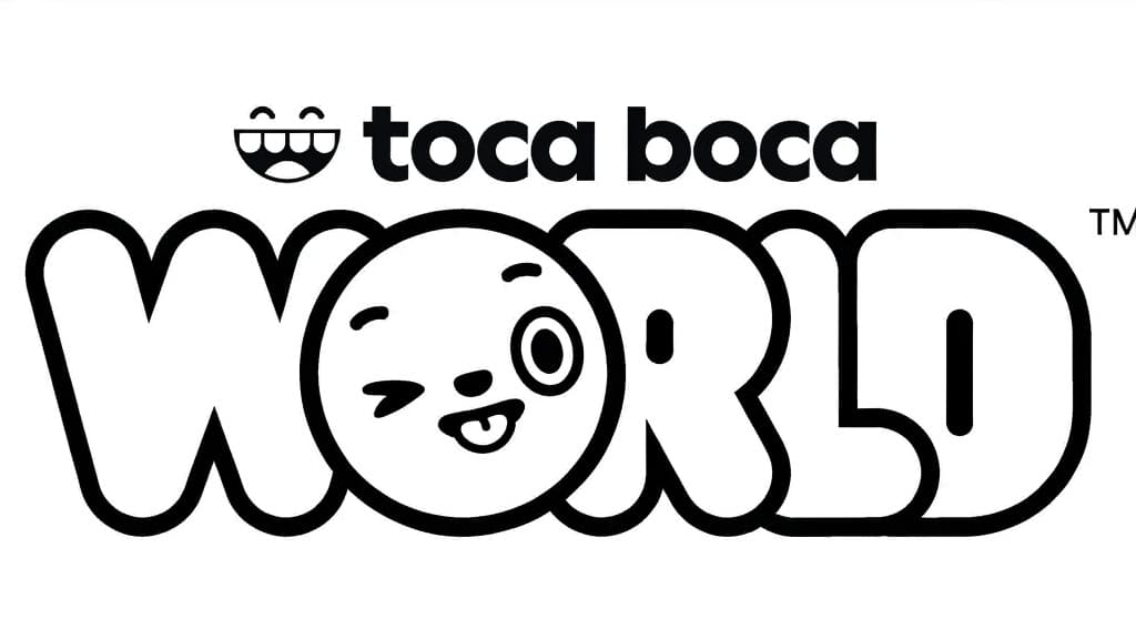 Toca Boca World-Logo mit großen Buchstaben – Ausmalbild