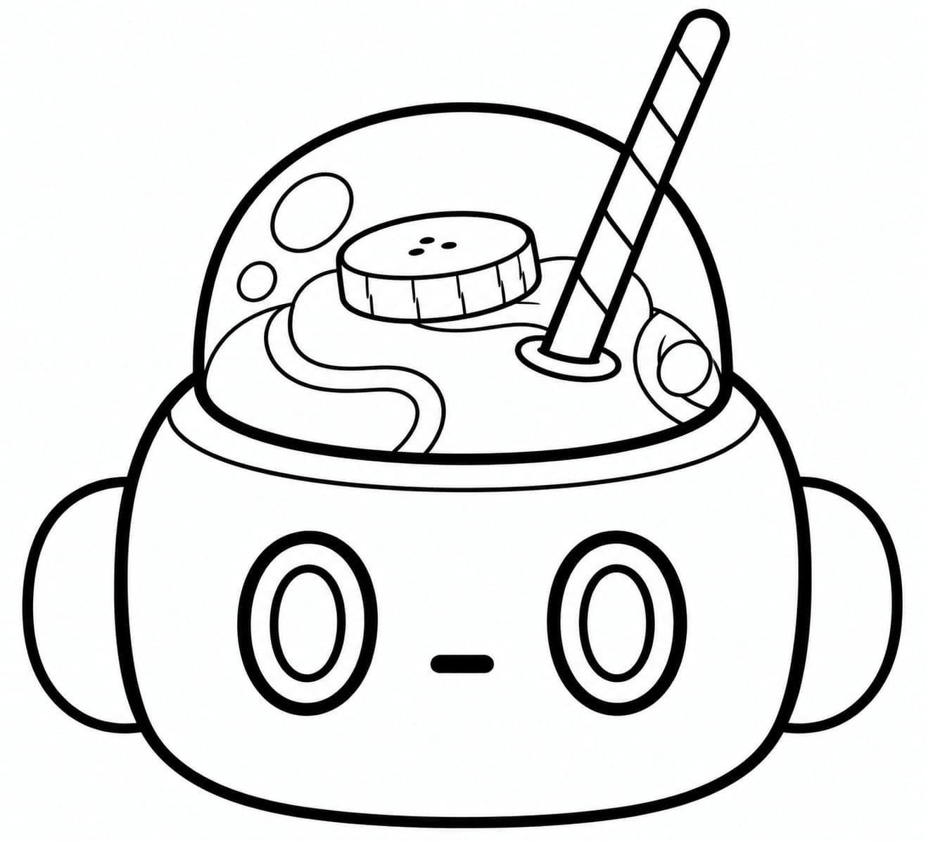 Milchshake im Roboterbecher mit Strohhalm – Toca Boca Ausmalbild