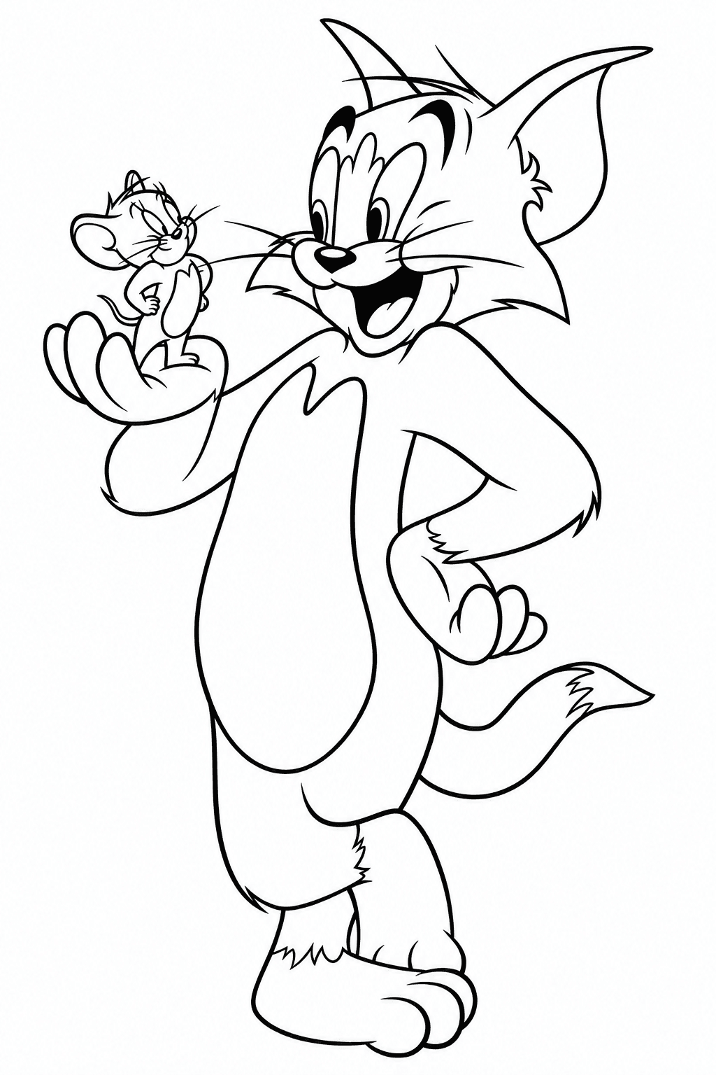 Tom hält Jerry Ausmalbild