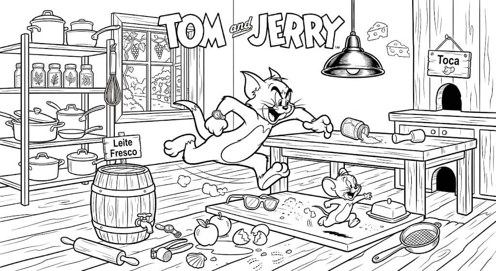 Tom jagt Jerry Ausmalbild