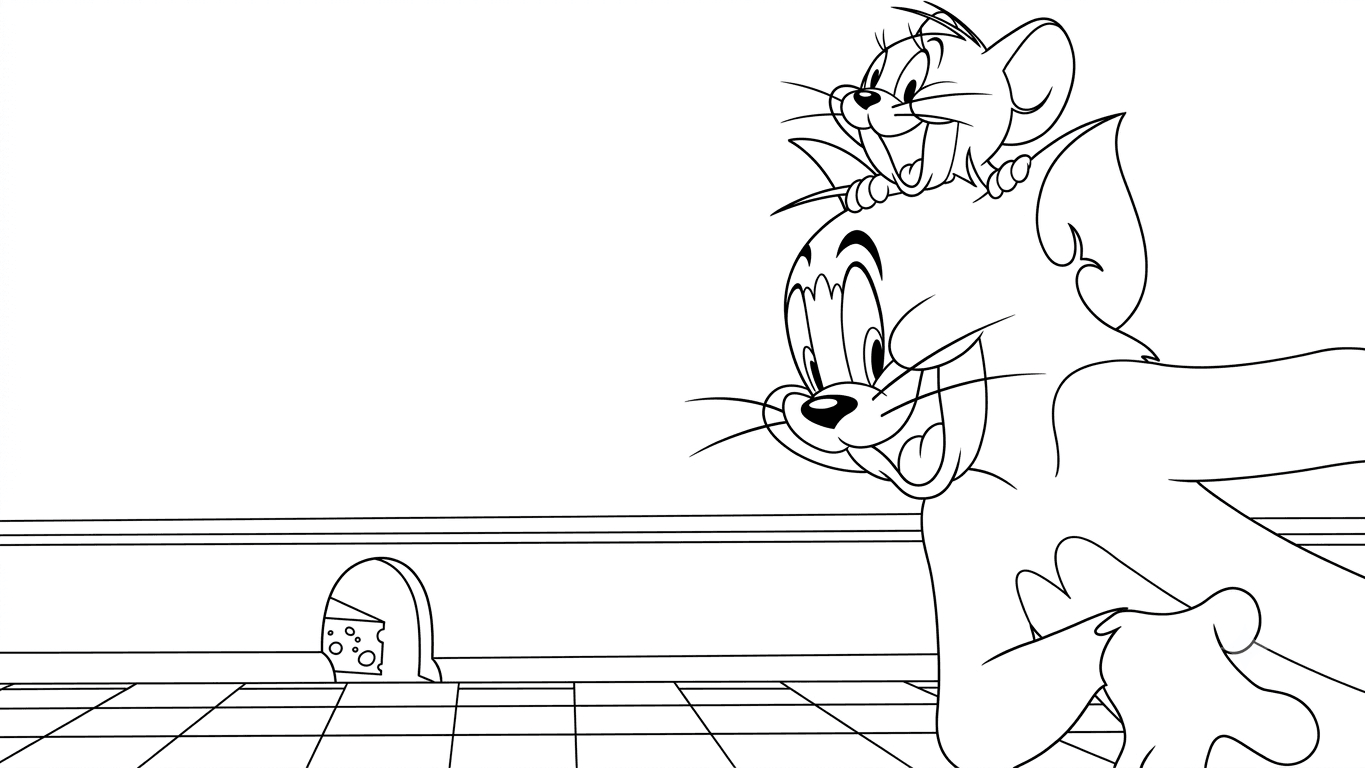 Tom und Jerry Freunde Ausmalbild