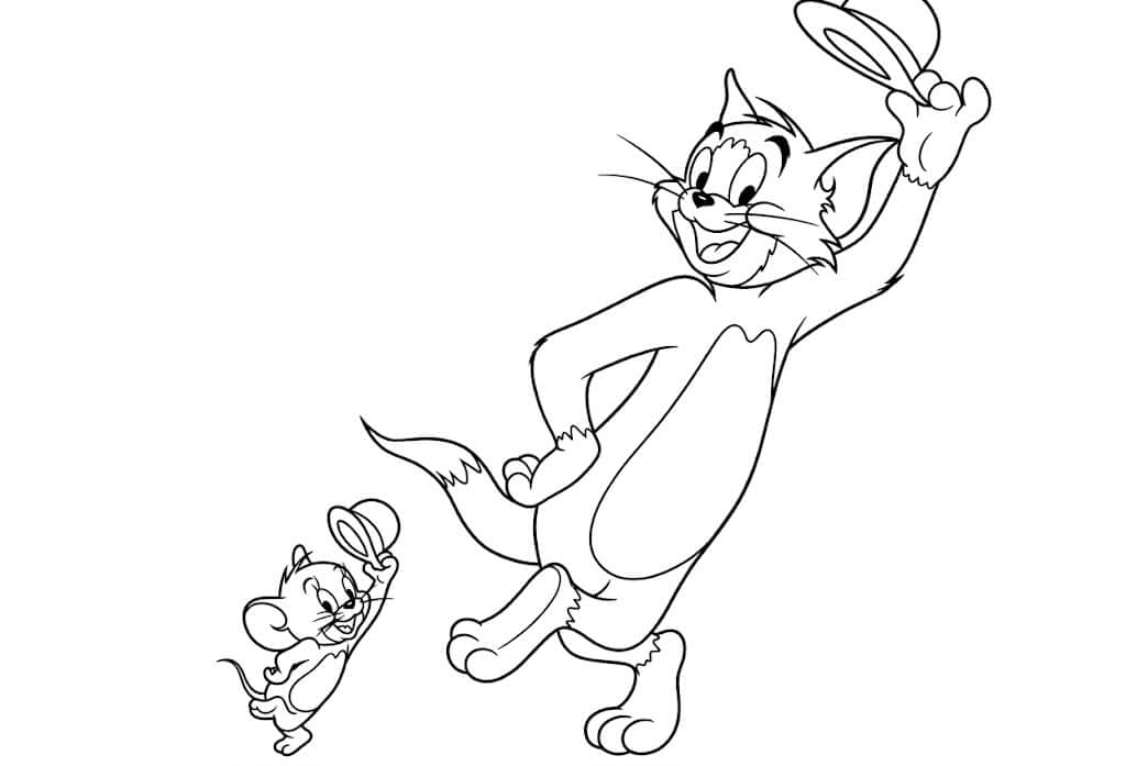 Tom und Jerry tanzen Ausmalbild