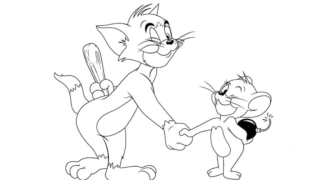 Tom und Jerry Zeichnung Ausmalbild