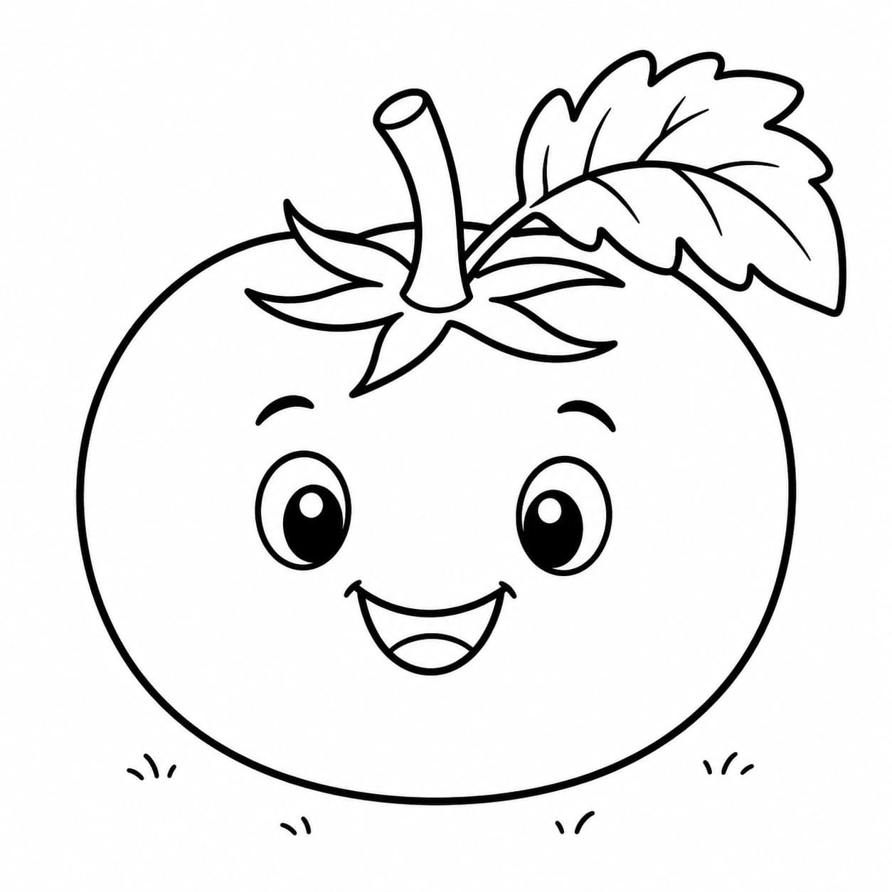 Einfache Tomate Ausmalbild