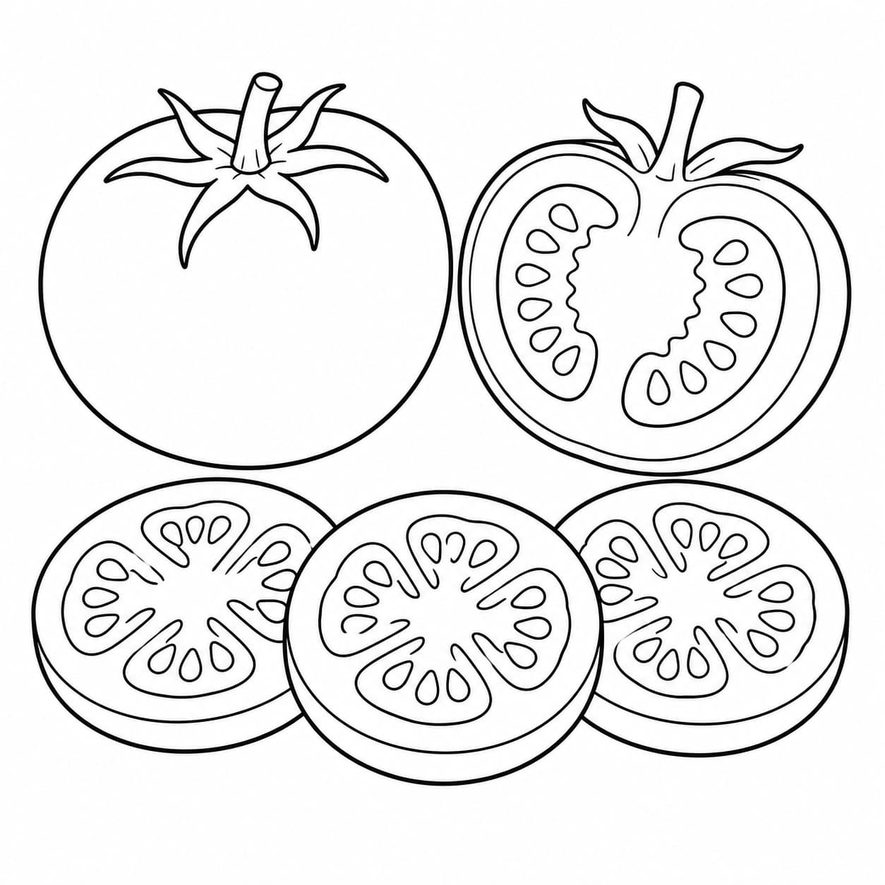 Tomatenscheiben Ausmalbild